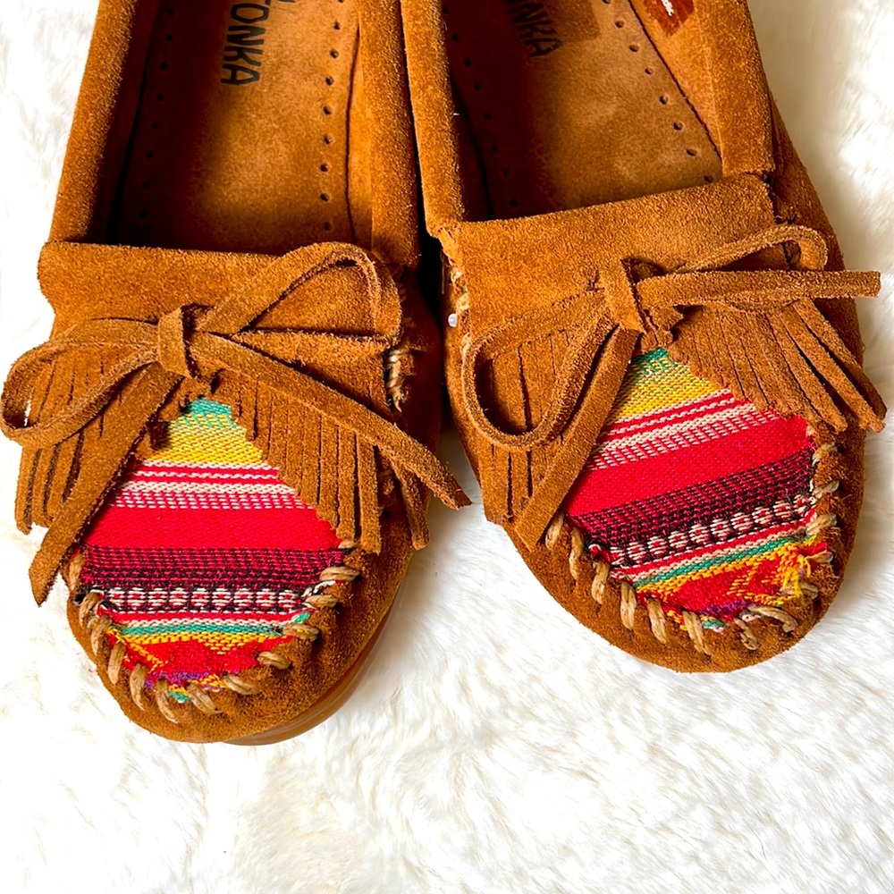 Minnetonka Genuine Suede Kitty Leather Moccasins - Picture 5 of 15